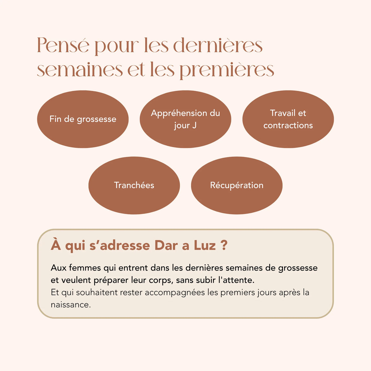 À qui s'adresse l'élixir Dar a Luz : les femmes en fin de grossesse et juste après la naissance