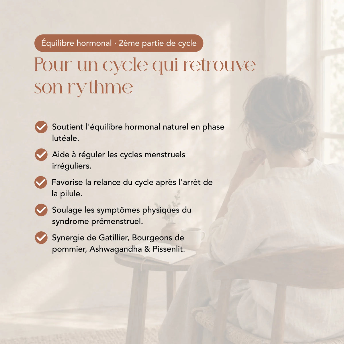 Flacon de l'élixir Équilibre Hormonal P Curanderas, 100 ml, sans alcool