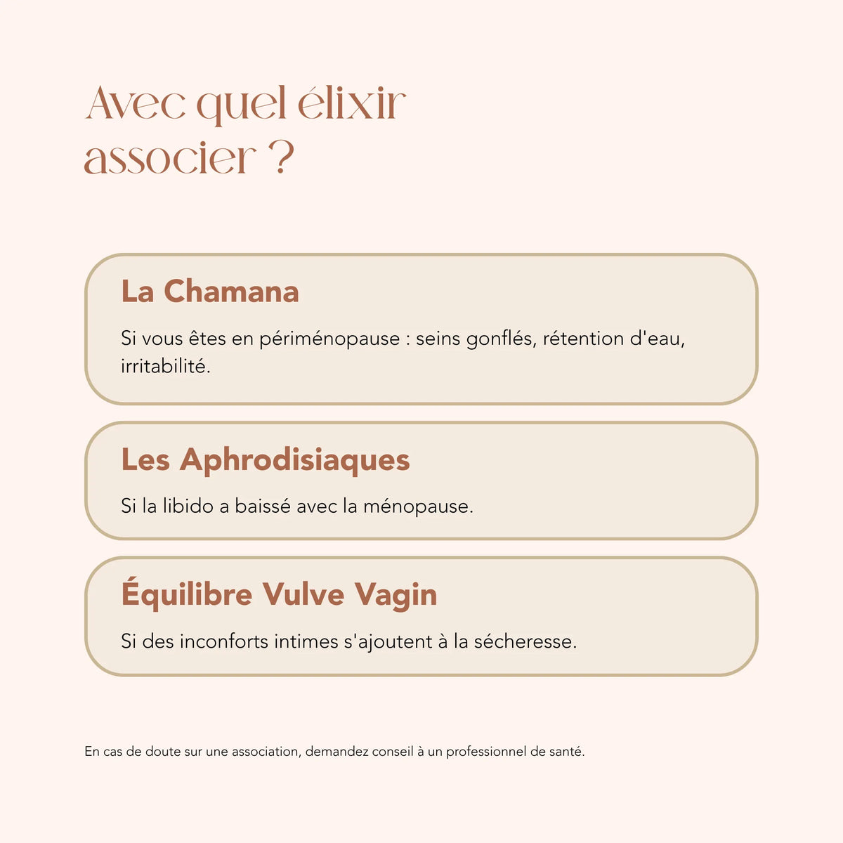 Associer Femme Sage Gemmo aux élixirs La Chamana, Les Aphrodisiaques ou Équilibre Vulve Vagin