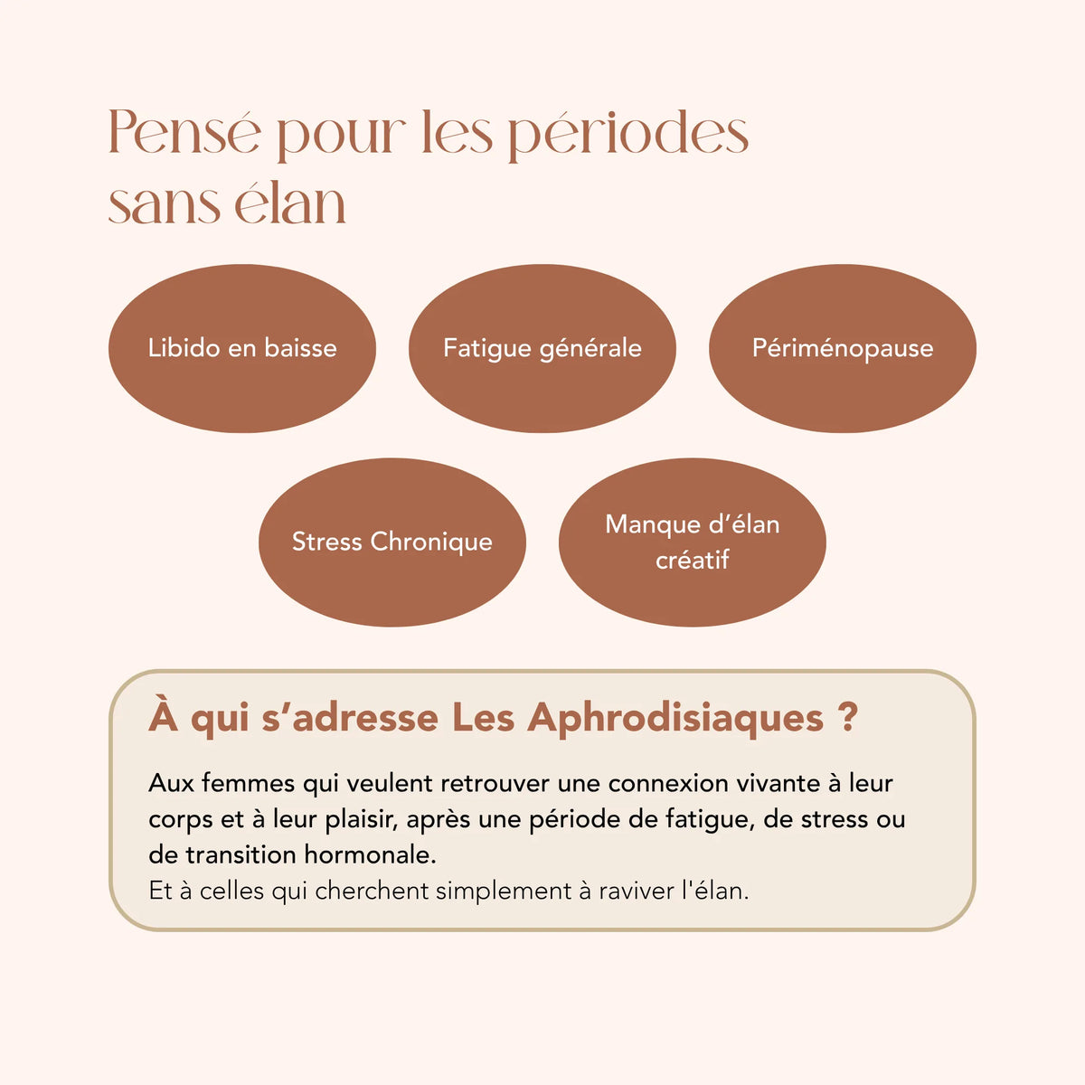 À qui s'adresse l'élixir Les Aphrodisiaques : les femmes qui veulent retrouver leur élan
