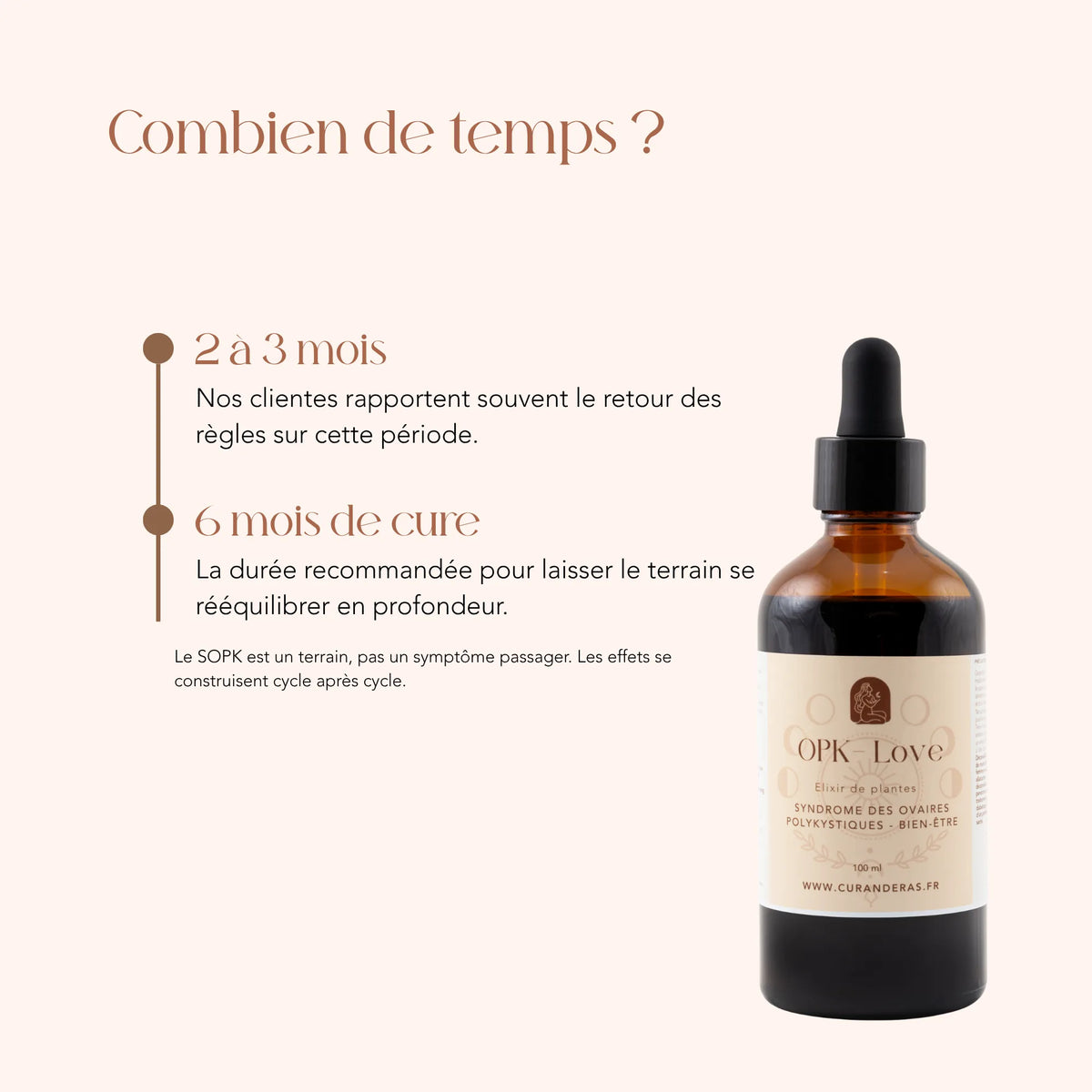 Durée de cure de l'élixir OPK Love : de 2 à 6 mois
