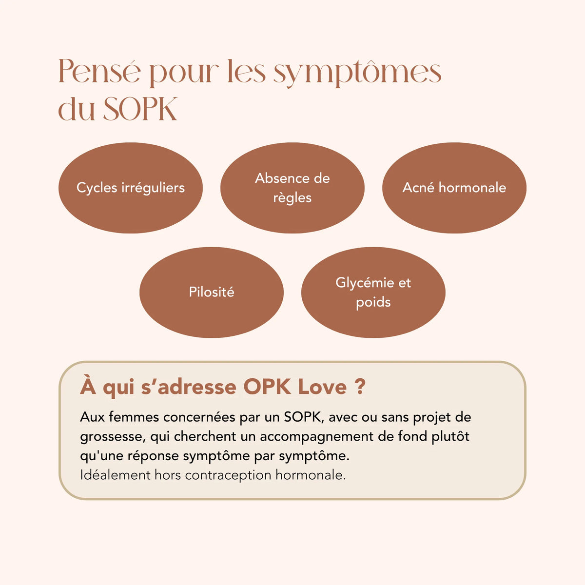 À qui s'adresse l'élixir OPK Love : les femmes concernées par un SOPK, avec ou sans projet de grossesse